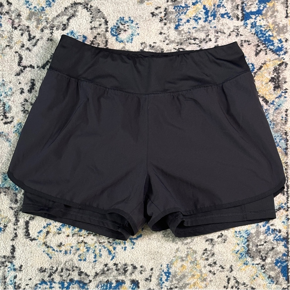 Apana Womens Black Shorts Athletic Elastic Waist Pockets Size Large